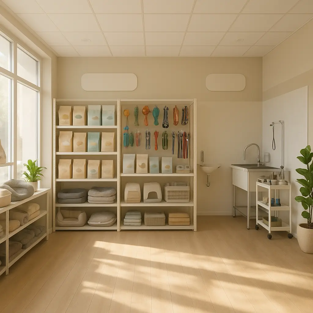 Moderner Pet Shop in Zürich mit Pflegebereich